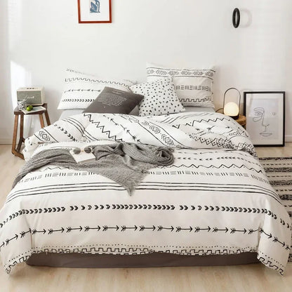 Black White Striped Quilt Duvet Covers