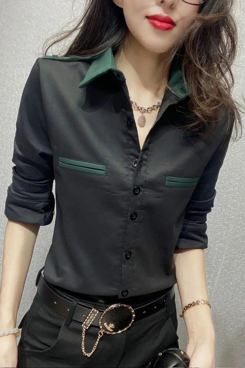 Luxury Fashion Office Slim Shirt Long For Women