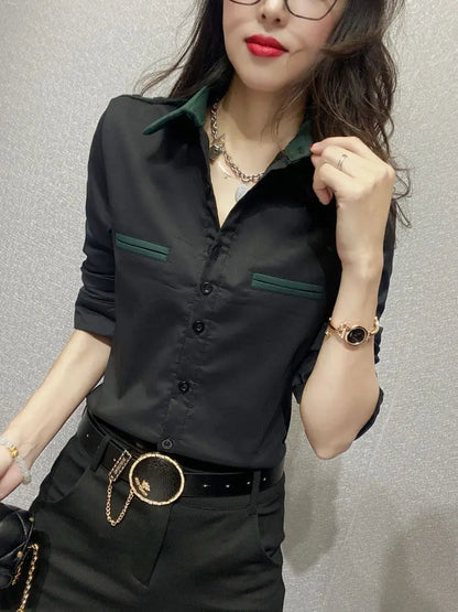 Luxury Fashion Office Slim Shirt Long For Women