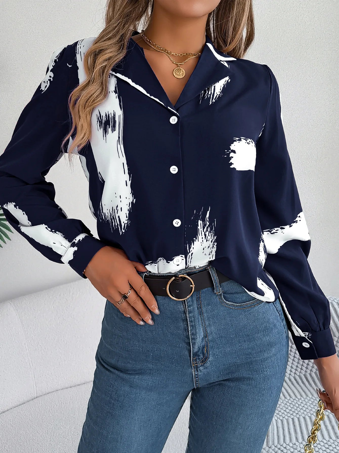 Collar Long Sleeve  Shirt