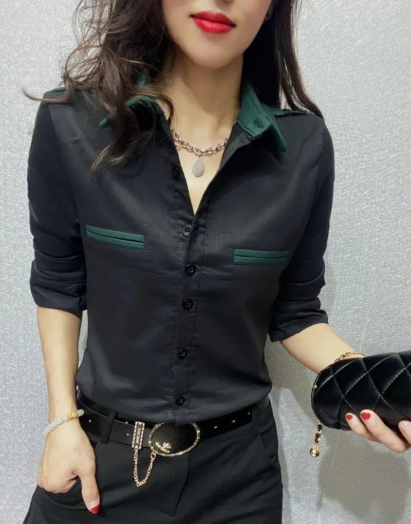 Luxury Fashion Office Slim Shirt Long For Women