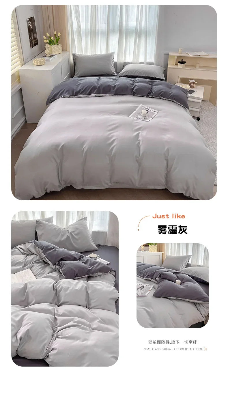 Solid Color Four Piece Bedding Set