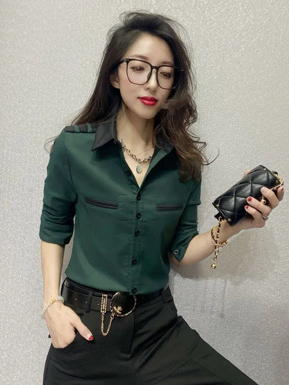 Luxury Fashion Office Slim Shirt Long For Women