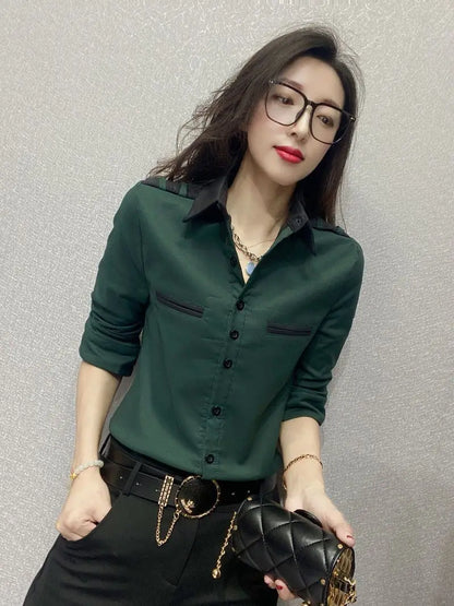 Luxury Fashion Office Slim Shirt Long For Women