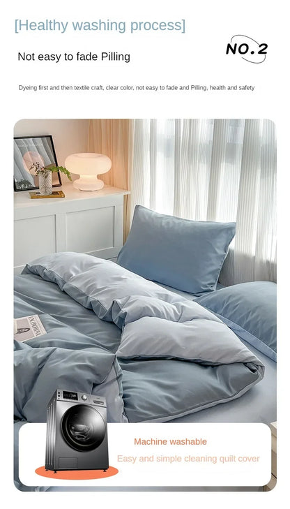 Solid Color Four Piece Bedding Set