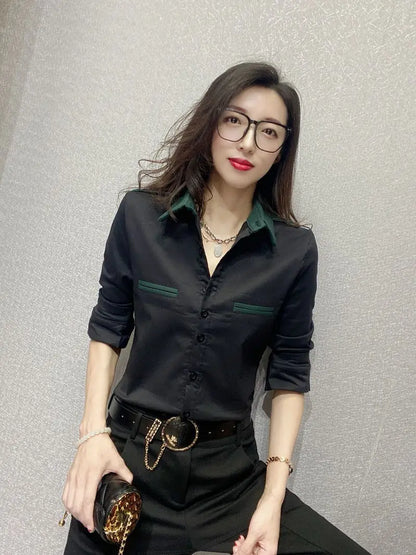 Luxury Fashion Office Slim Shirt Long For Women