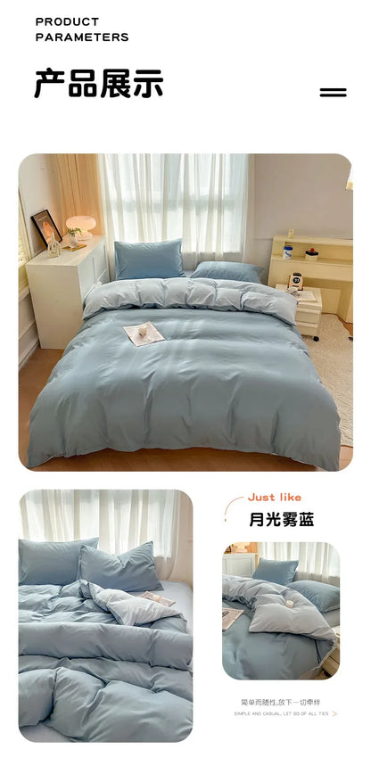 Solid Color Four Piece Bedding Set