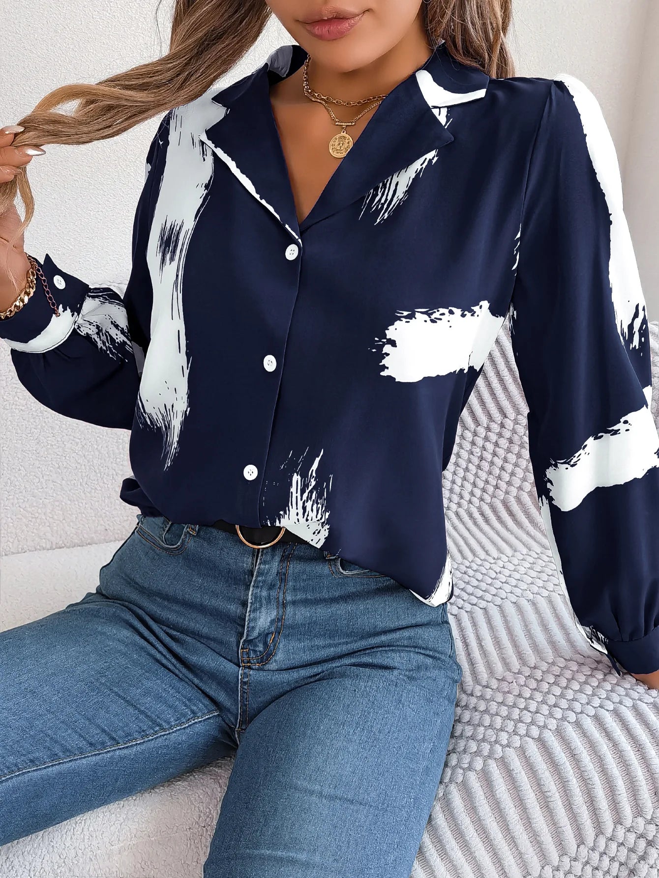 Collar Long Sleeve  Shirt