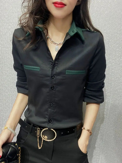 Luxury Fashion Office Slim Shirt Long For Women