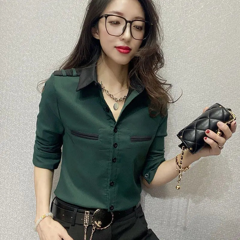 Luxury Fashion Office Slim Shirt Long For Women