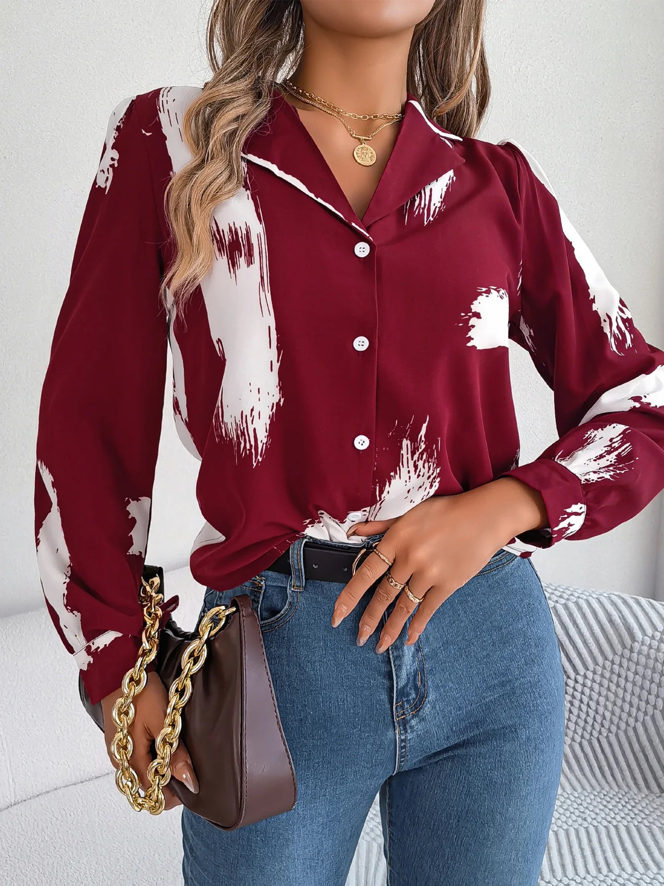 Collar Long Sleeve  Shirt