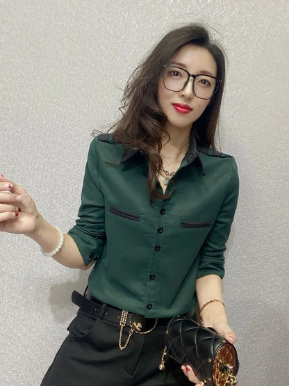 Luxury Fashion Office Slim Shirt Long For Women