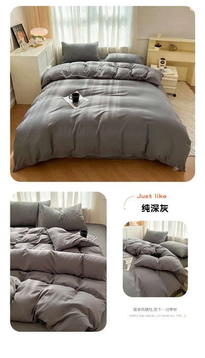 Solid Color Four Piece Bedding Set