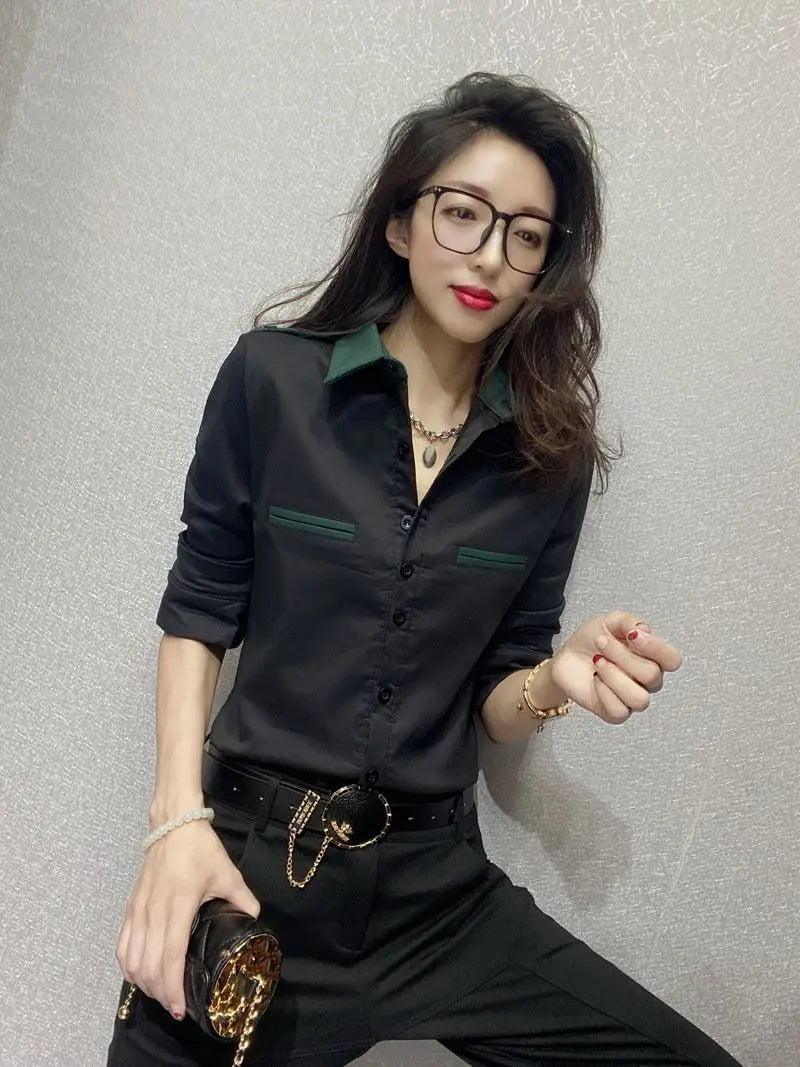 Luxury Fashion Office Slim Shirt Long For Women