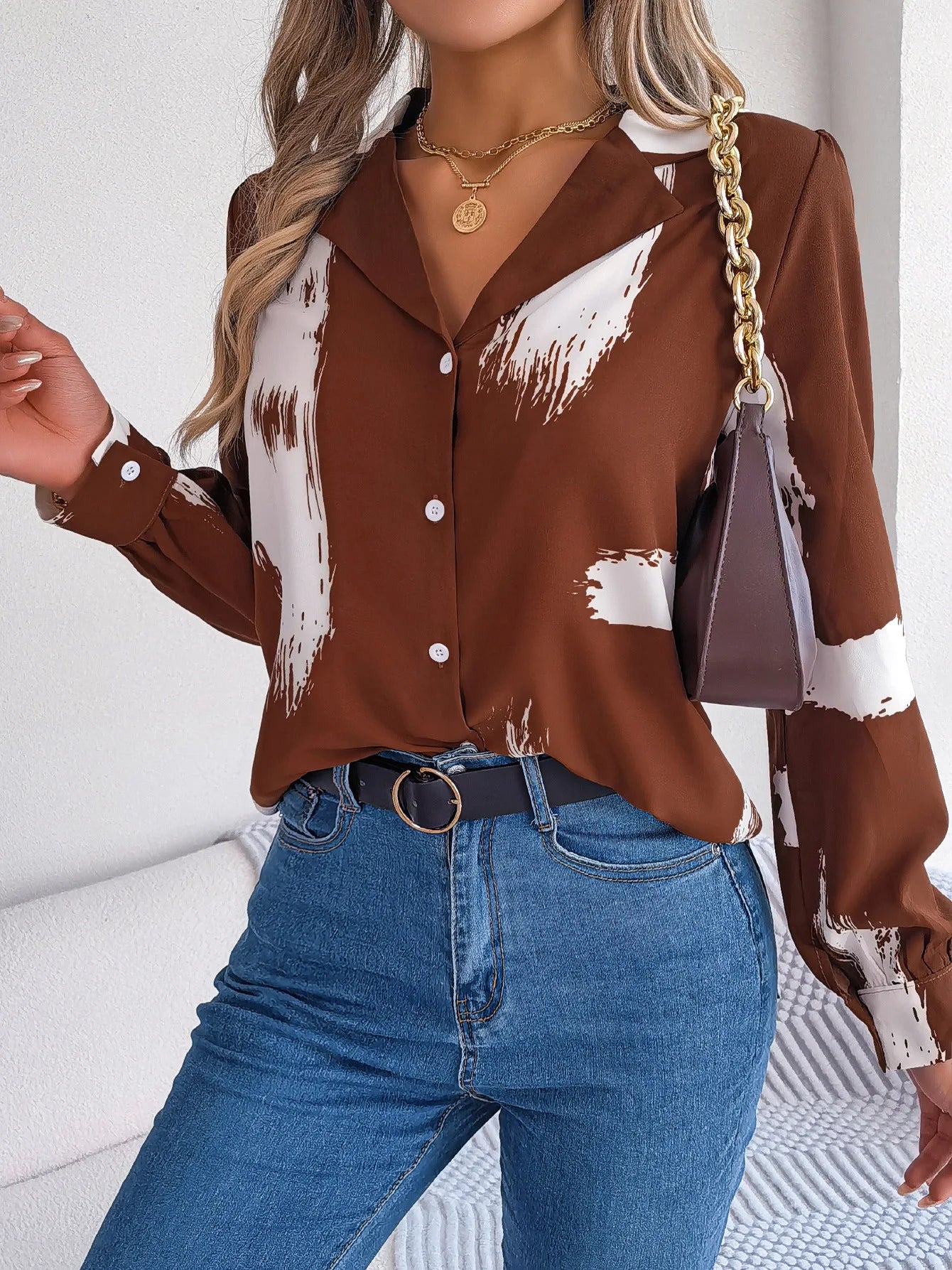 Collar Long Sleeve  Shirt