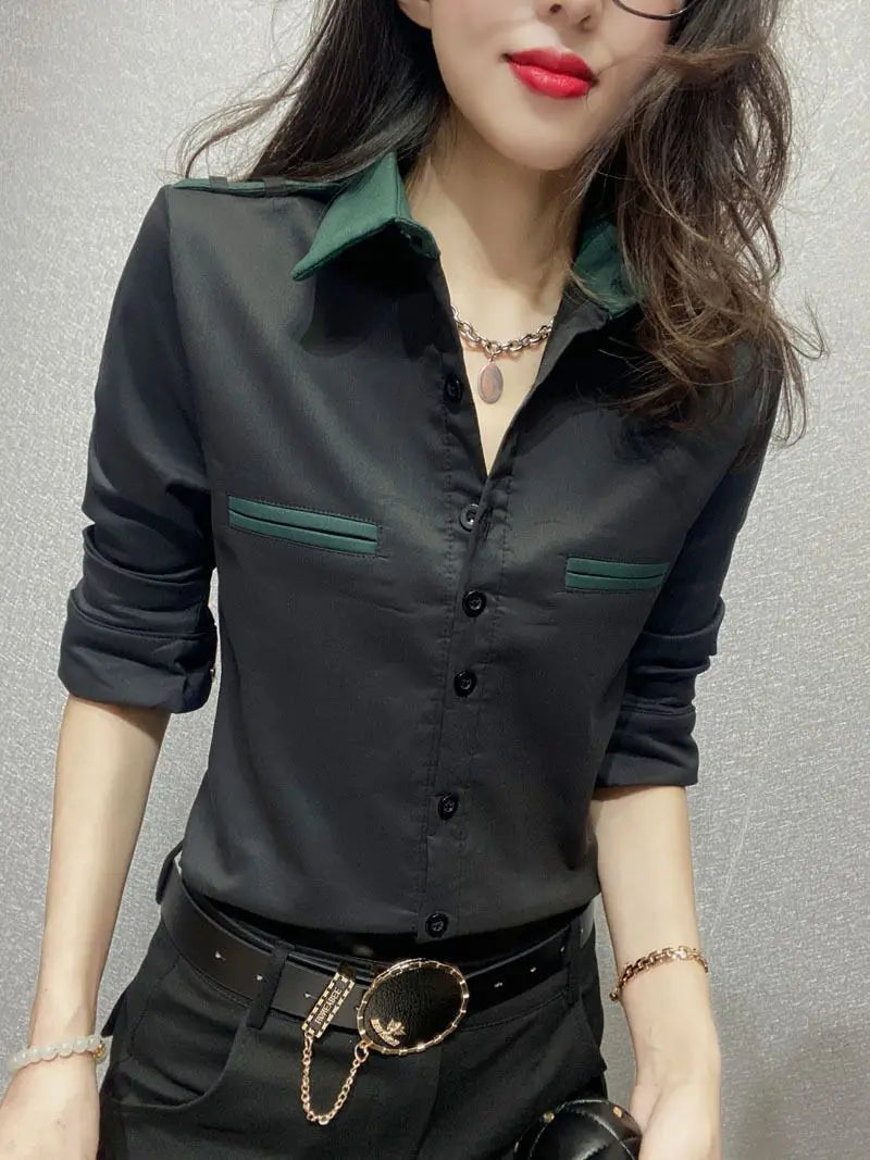 Luxury Fashion Office Slim Shirt Long For Women